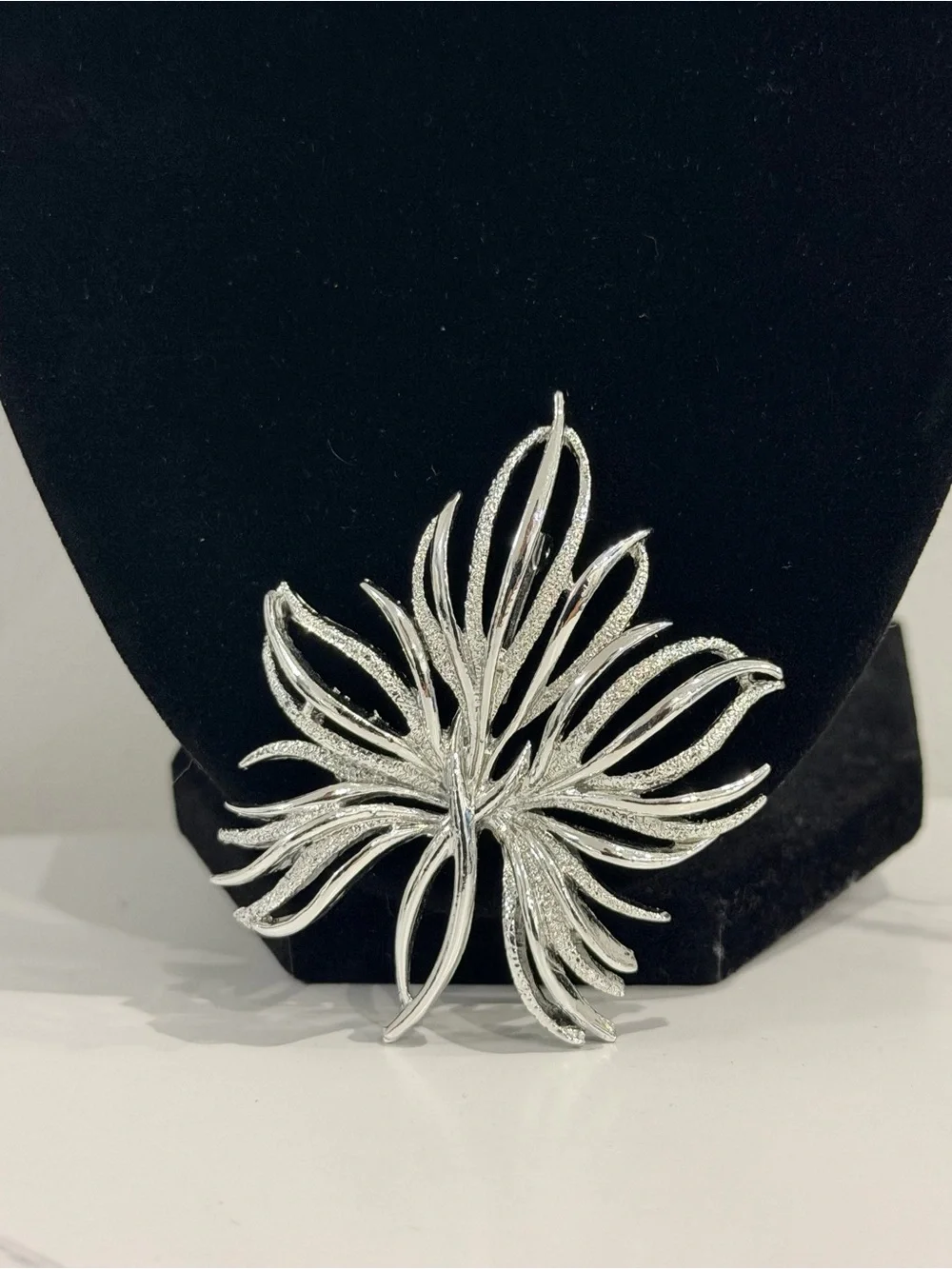 Vintage Silver Floral Burst Brooch